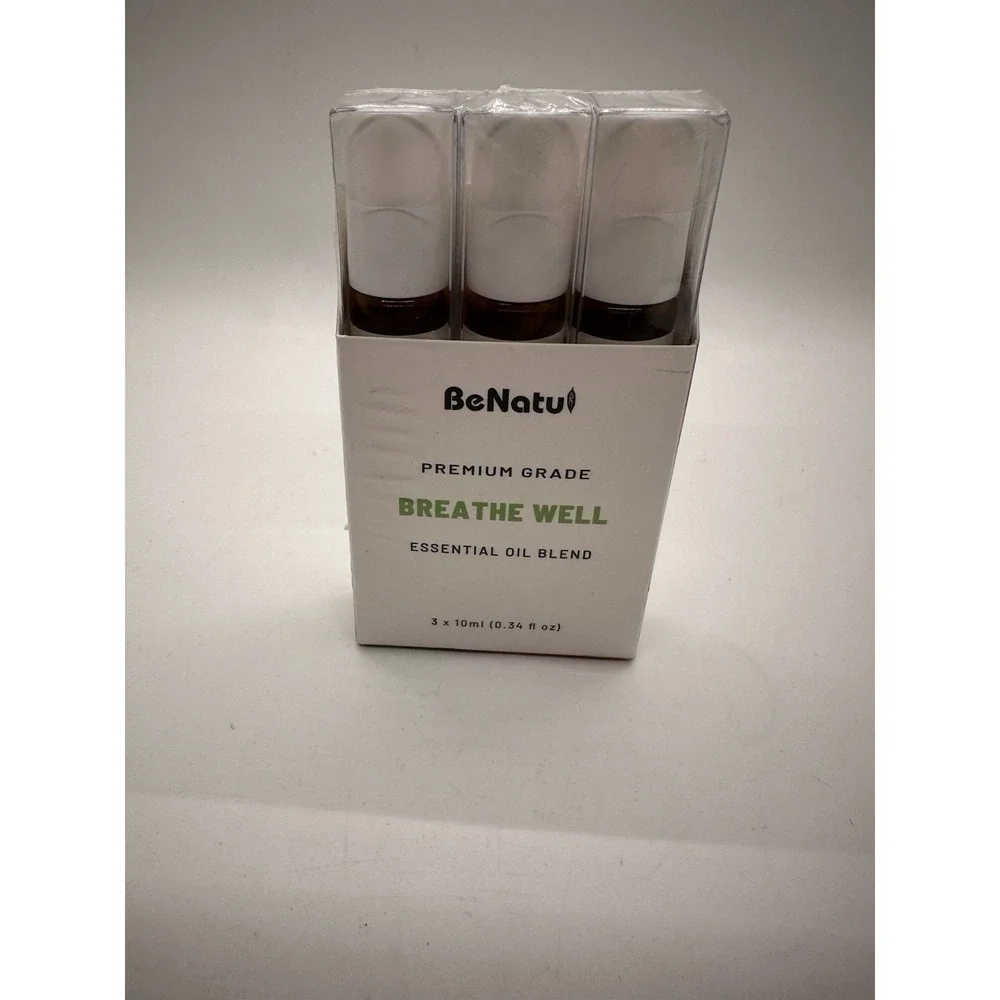 BeNatu Essential Oils Set (Breathe, Focus On, Happiness) .34 Fl‎ oz (Pack of 3)